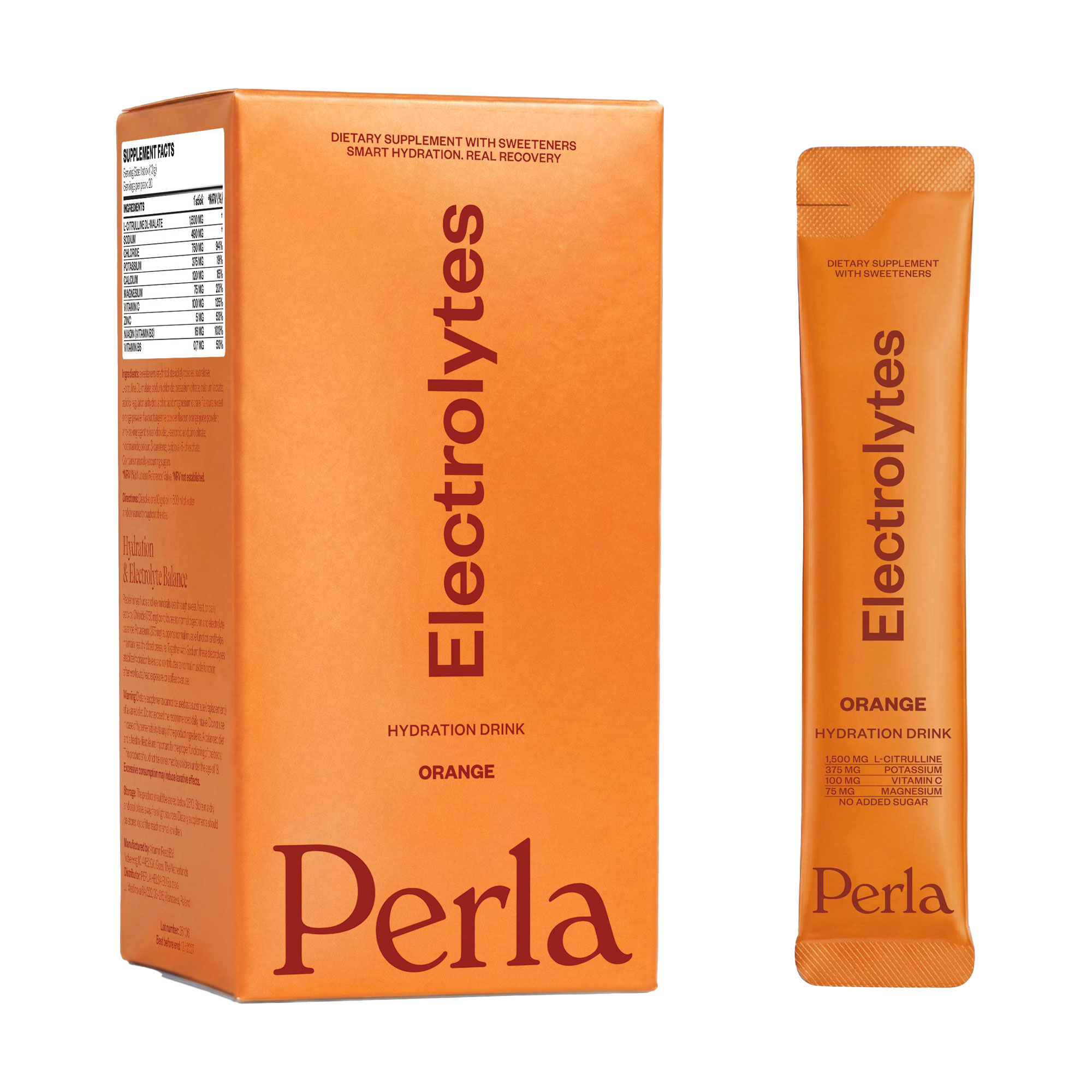 Електроліти Perla Helsa Electrolytes Orange Апельсин, в стіках, 20*10 г